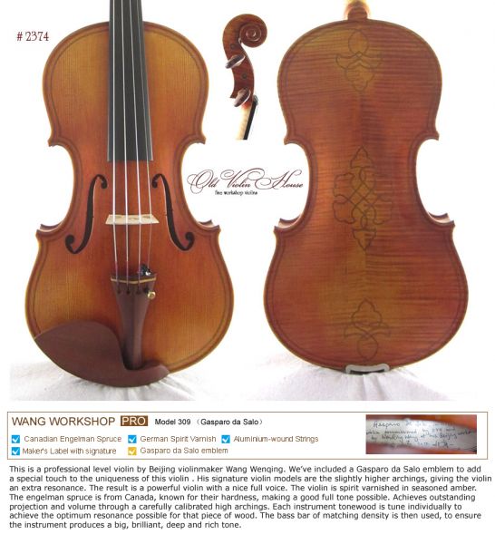 Violino 4/4 Oficina #2374 Modelo Gasparo da Salo